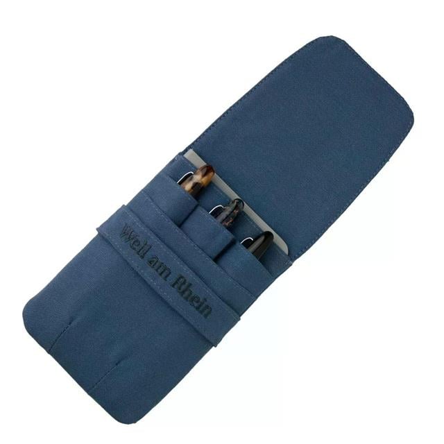 Weil Am Rhein-Triple Plus Serisi 3'lü Kalem Kılıfı Indigo-Kalem Çantası-3-Milagron.com