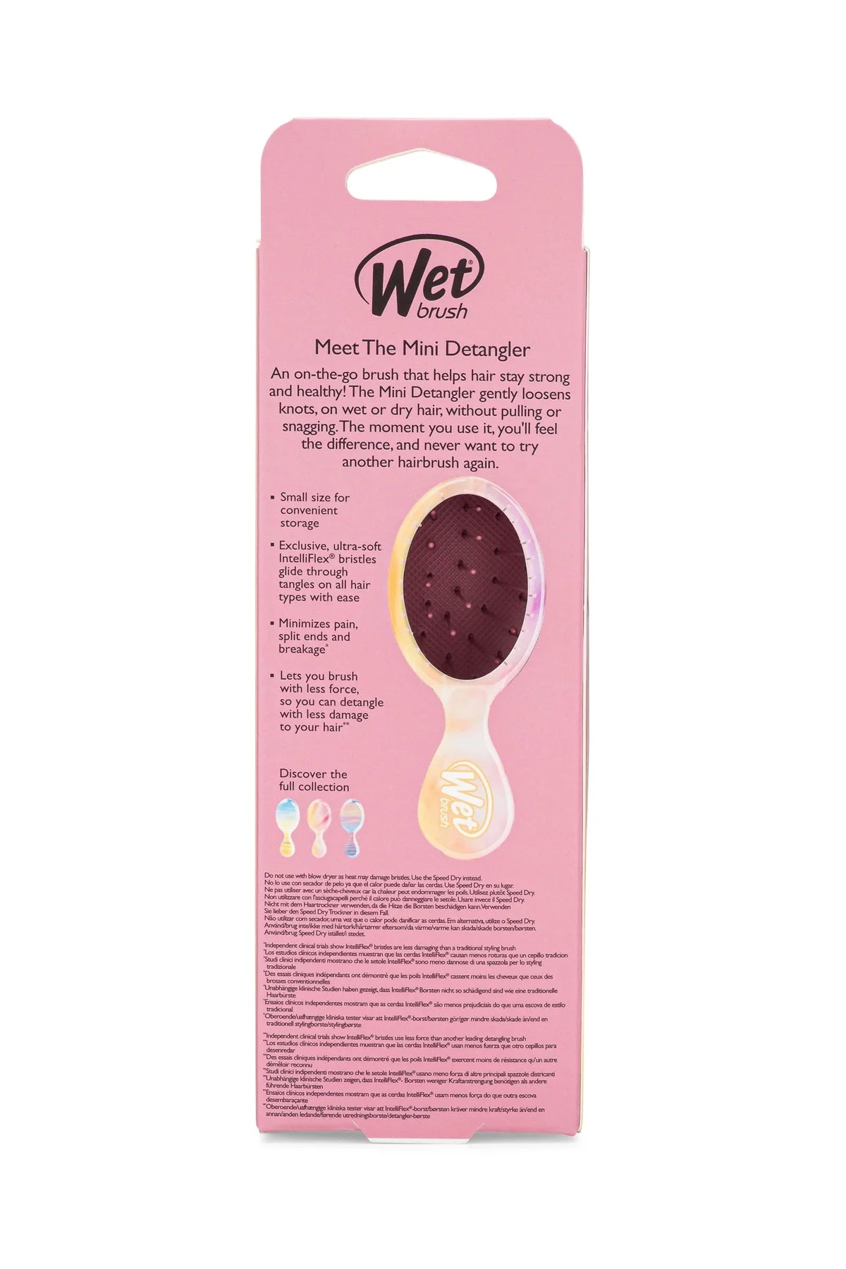 Wet Brush Dessert Afterglow Dolaşık Açıcı Mini Saç Fırçası Pembe