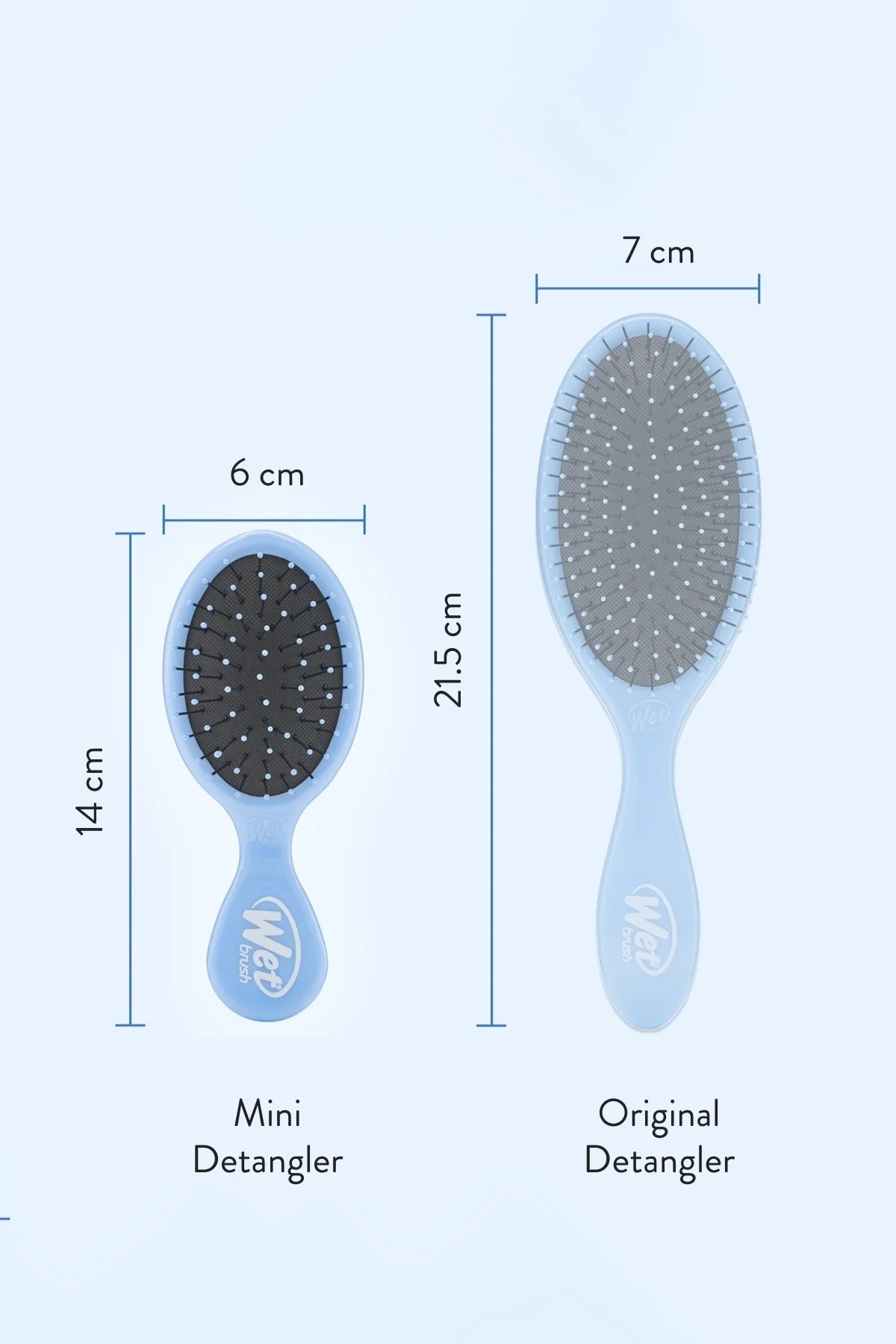 Wet Brush Mini Detangler Dolaşık Açıcı Saç Fırçası - Açık Mavi