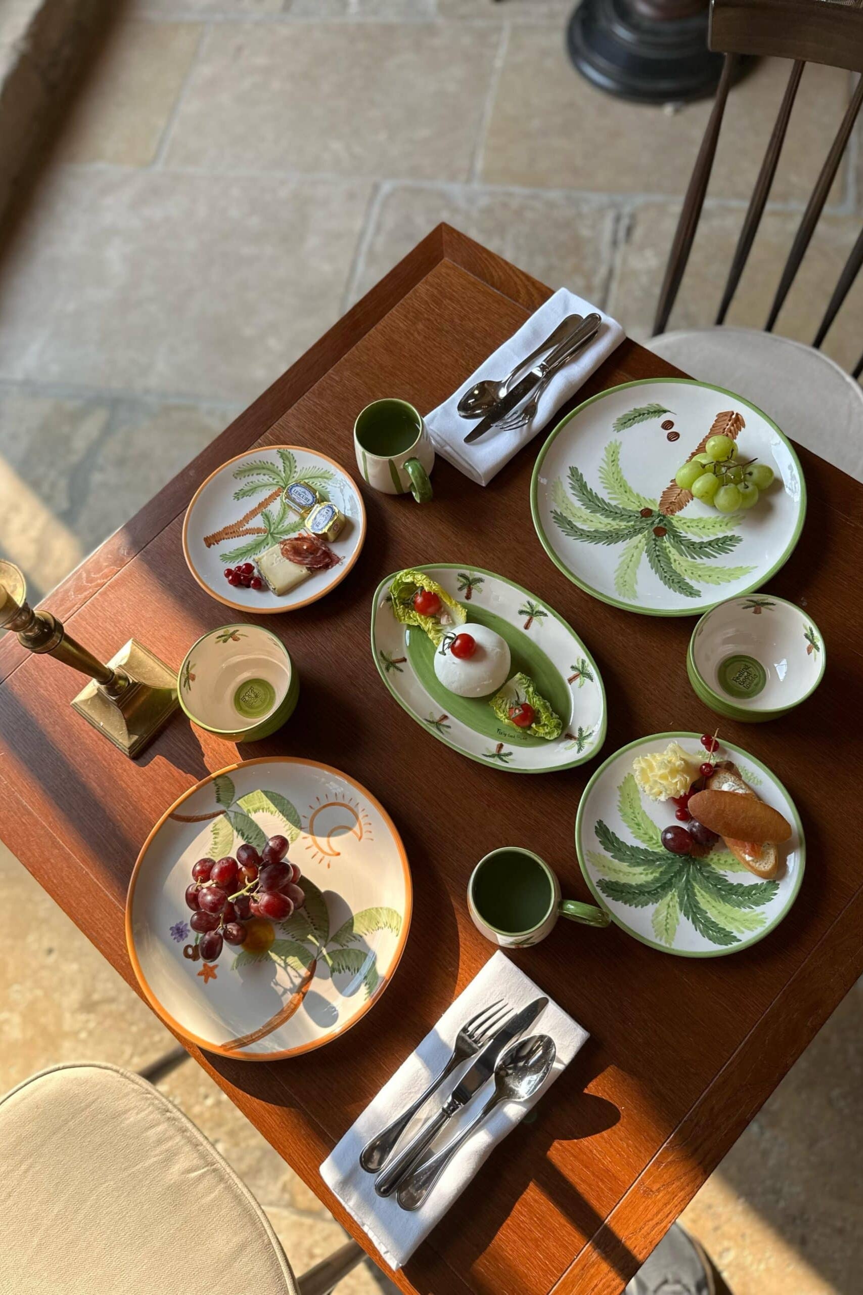 Feeling Good Inside-Palm Beach Seramik Yeşil Tatlı Tabağı-Tabak & Kase-2-Milagron.com