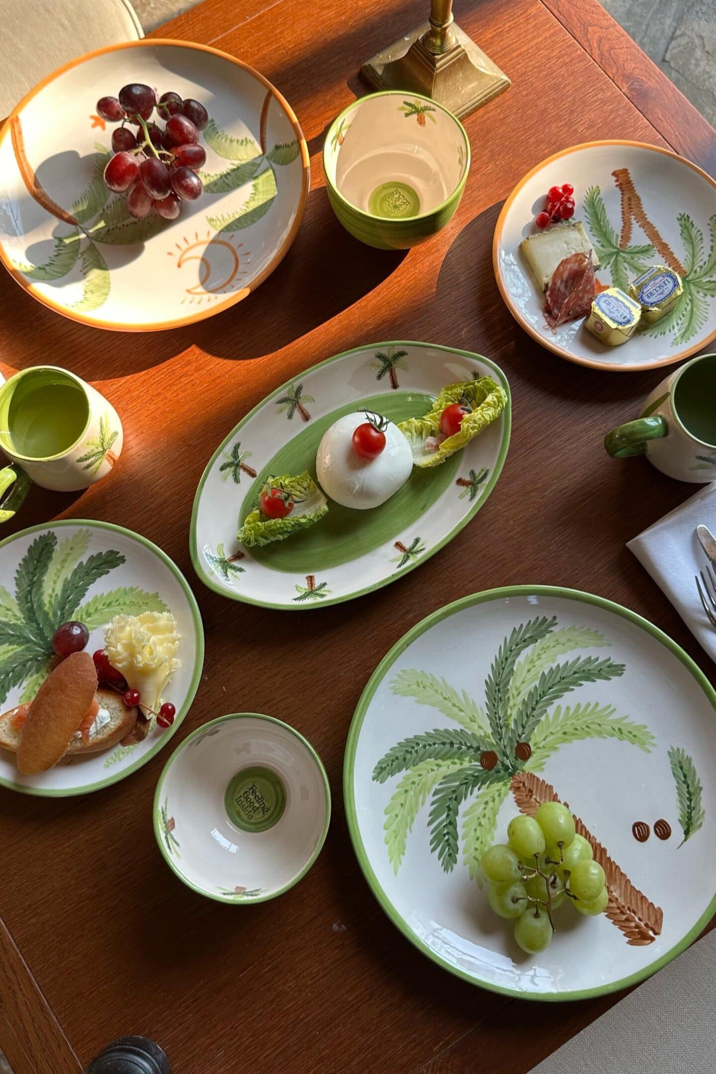 Feeling Good Inside-Palm Beach Seramik Turuncu Tatlı Tabağı-Tabak & Kase-3-Milagron.com