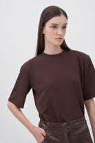 Wingcott-Acı Kahve Vatkalı Yarım Kollu Tişört-T-Shirts-2-Milagron.com