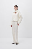 Wingcott-Ekru Şal Detaylı Kaşe Ceket-Ceket-2-Milagron.com