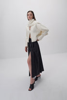 Wingcott-Ekru Şal Detaylı Kaşe Ceket-Ceket-6-Milagron.com