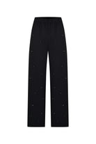 Wingcott-Taş İşlemeli Düz Kesim Siyah Rahat Pantolon-Pantolon-4-Milagron.com