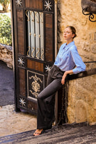 Wingcott-Taş İşlemeli Mavi Oversize Gömlek-Gömlek-1-Milagron.com