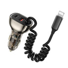 Wi-Qc019 Geek Serisi 3In1 Lightning Kablolu Hızlı Araç Şarj Cihazı 90W