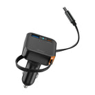 Wi-Cc033 Type-C + Usb-A 65W Akım Korumalı Dahili Kablolu Araç Şarj Aleti