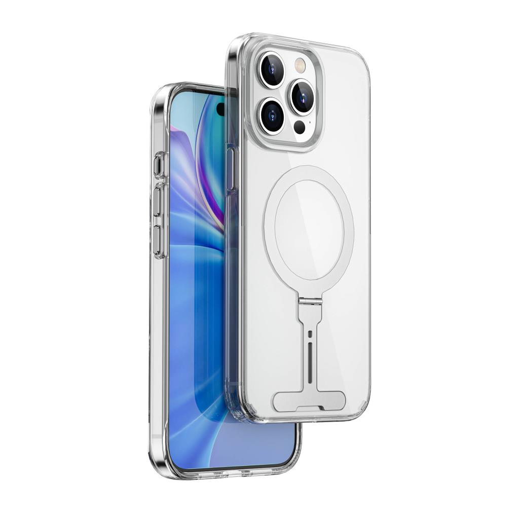 Fyy-014 Magsafe Uyumlu Standlı Şeffaf Iphone 15 Pro Max Kılıf