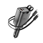 Wi-Cc034 Type-C + Usb-A Gan Teknolojili Dahili Kablolu Araç Şarj Aleti 111W