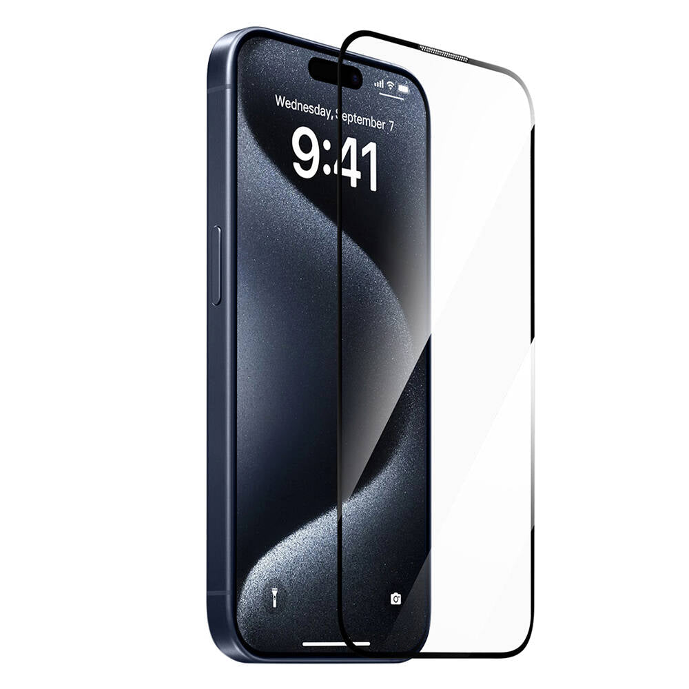 Sq-008 Easy Install Iphone 15 Temperli Cam Ekran Koruyucu