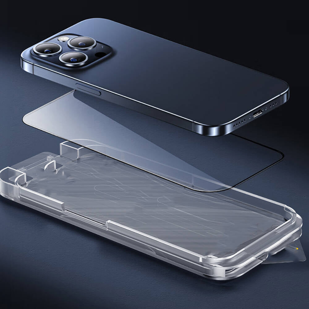 Sq-008 Easy Install Iphone 15 Temperli Cam Ekran Koruyucu