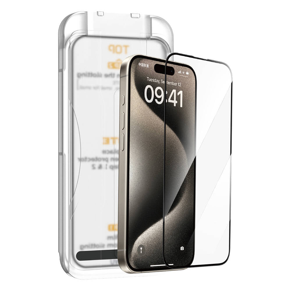 Sq-008 Easy Install Iphone 15 Pro Temperli Cam Ekran Koruyucu