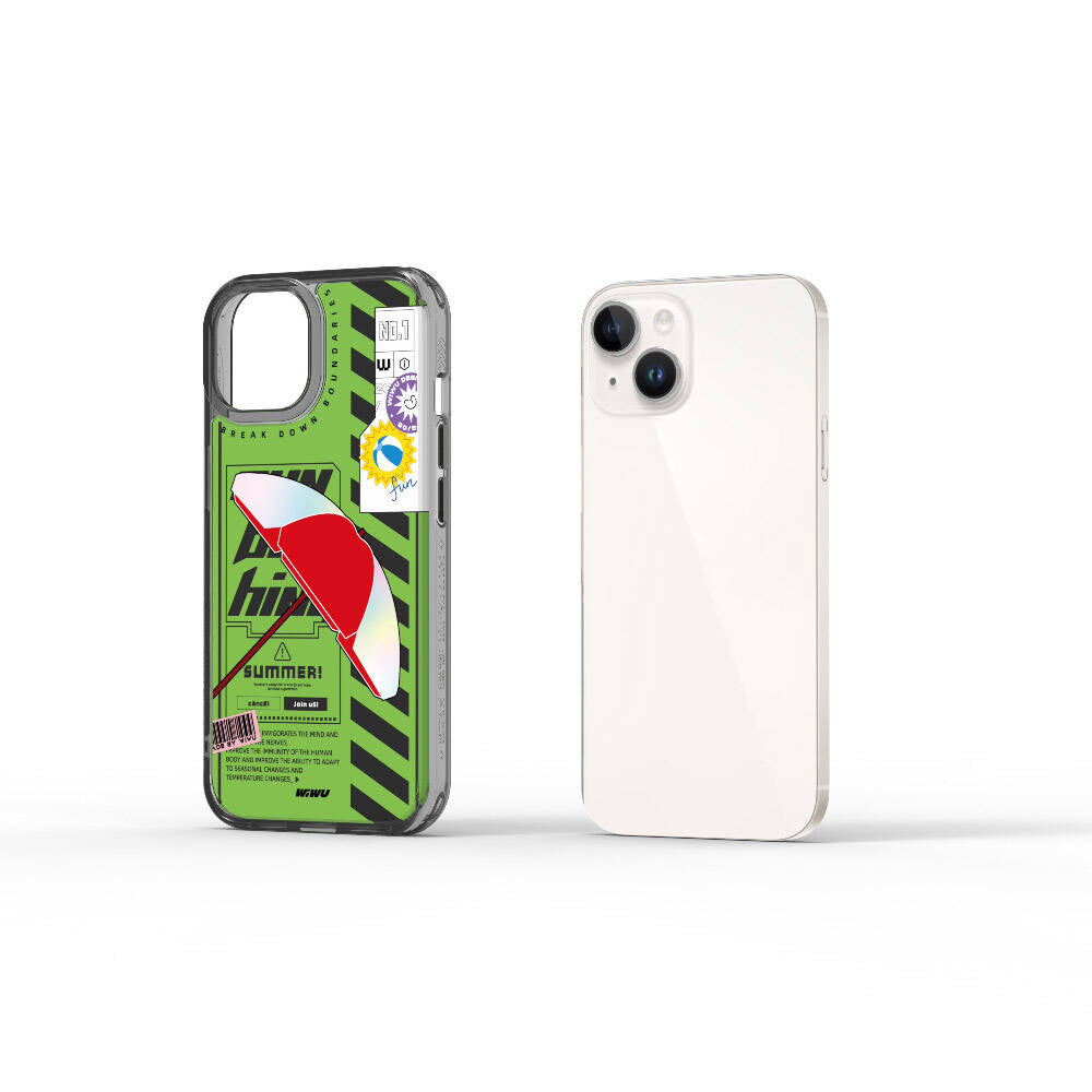 Summer Serisi Çift Katman Desenli Iphone 15 Kılıf