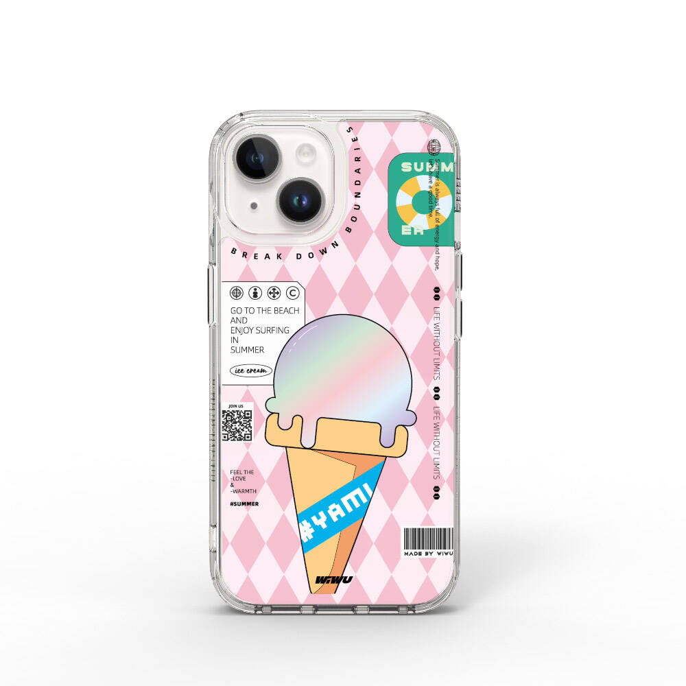 Summer Serisi Çift Katman Desenli Iphone 15 Kılıf