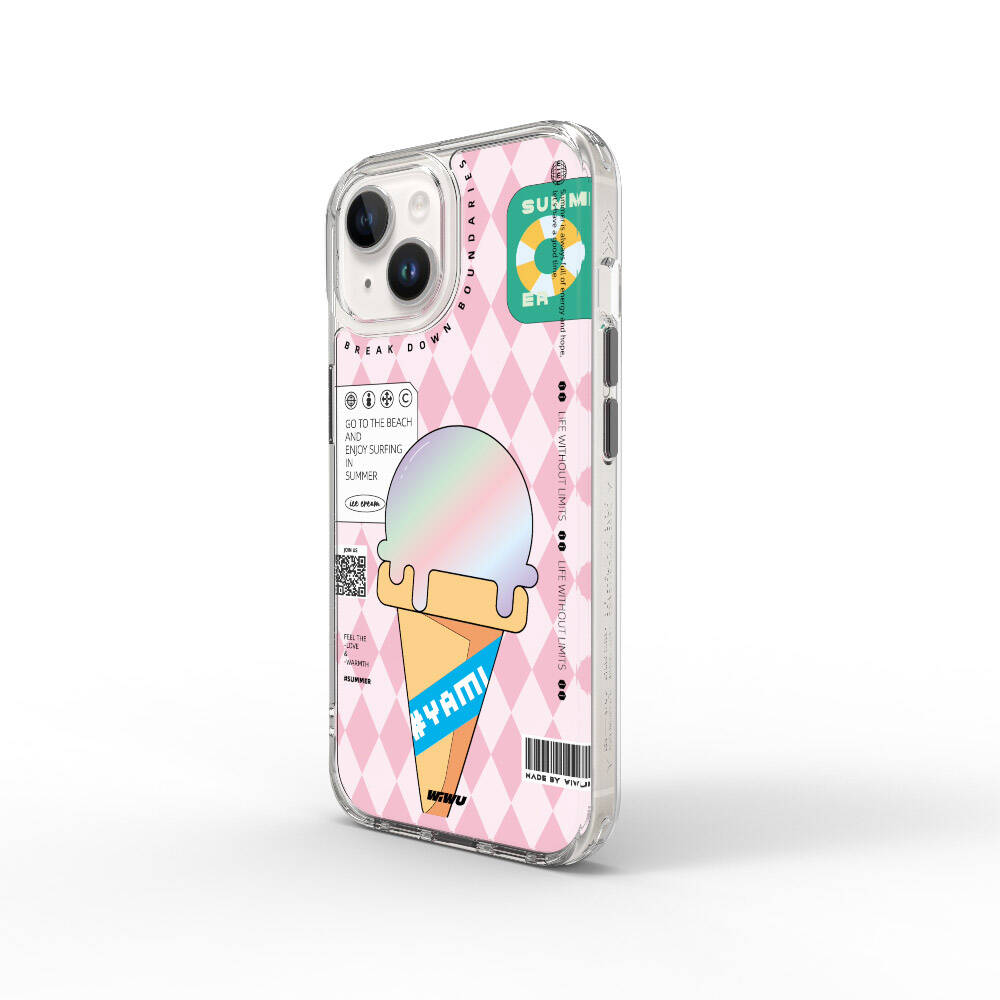 Summer Serisi Çift Katman Desenli Iphone 15 Kılıf