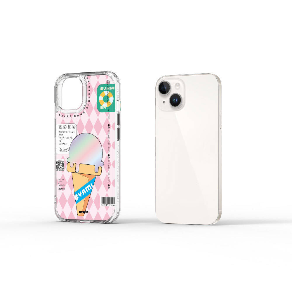 Summer Serisi Çift Katman Desenli Iphone 15 Kılıf