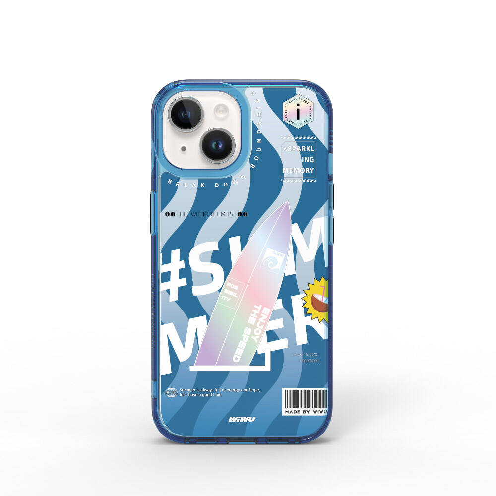 Summer Serisi Çift Katman Desenli Iphone 15 Kılıf