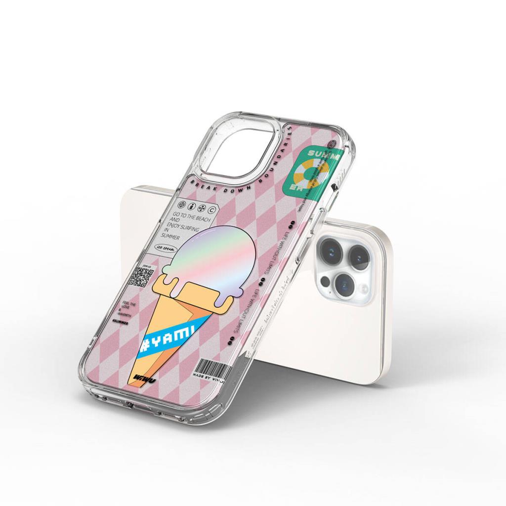 Summer Serisi Çift Katman Desenli Iphone 15 Pro Kılıf