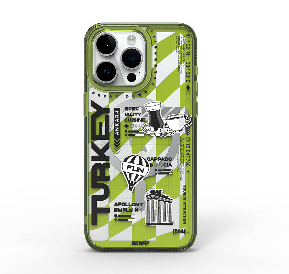 Turkey A Serisi Magsafe Uyumlu Desenli Iphone 15 Pro Max Kılıf