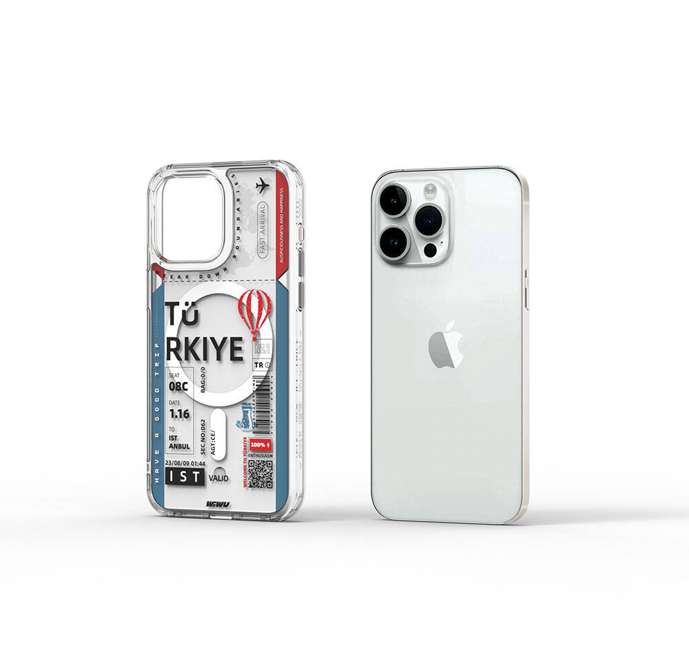 Turkey B Serisi Magsafe Uyumlu Bilet Desenli Iphone 15 Pro Kılıf