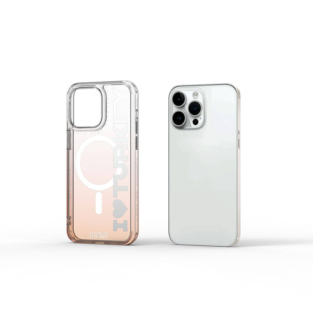 Turkey C Serisi Magsafe Uyumlu Şeffaf Renk Geçişli Iphone 15 Pro Kılıf