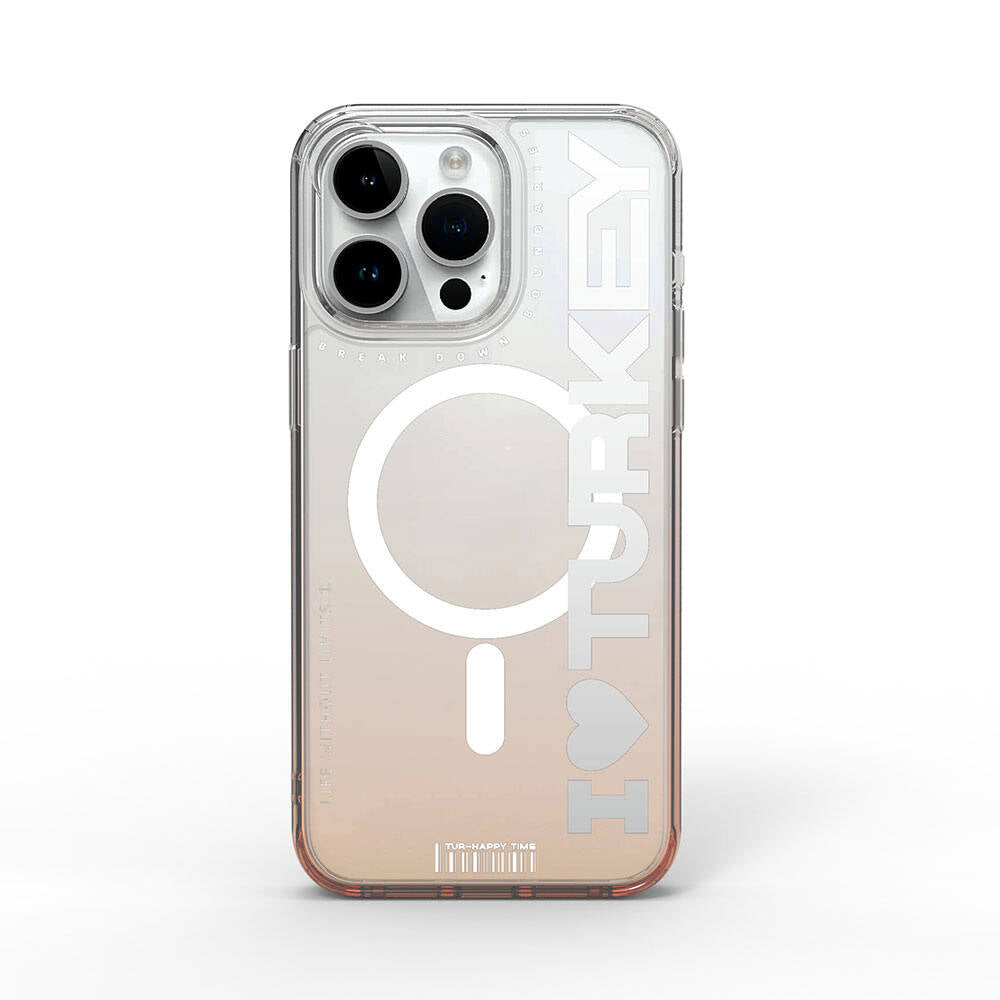 Turkey C Serisi Magsafe Uyumlu Şeffaf Renk Geçişli Iphone 15 Pro Max Kılıf