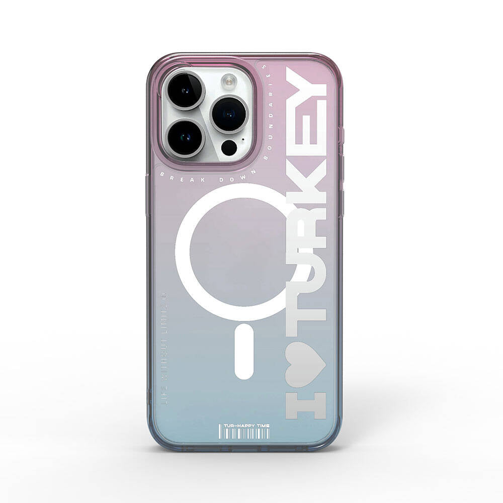 Turkey C Serisi Magsafe Uyumlu Şeffaf Renk Geçişli Iphone 15 Pro Max Kılıf