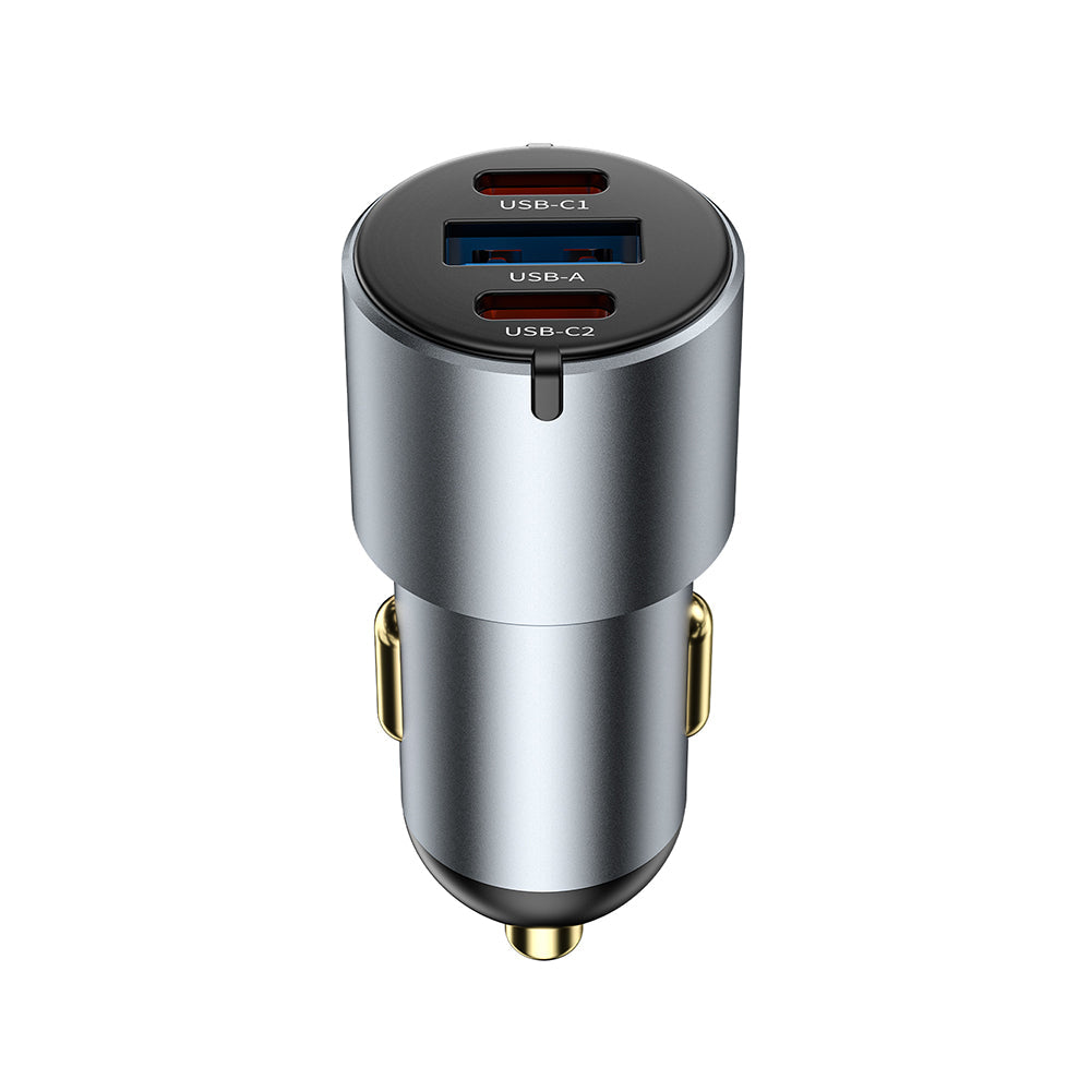 Wi-Cc032 Nano Pro 60W Dual Type-C + Usb-A Hızlı Şarj Özellikli Araç Şarj Aleti