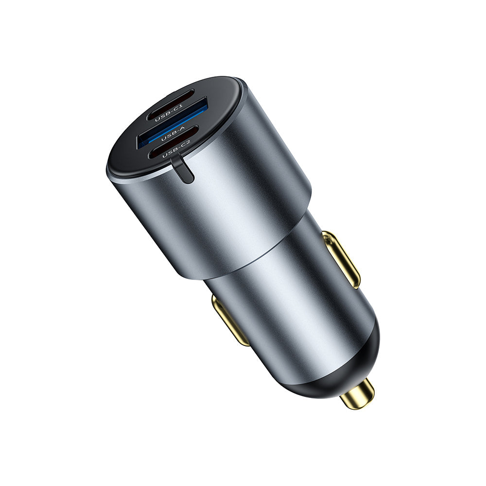 Wi-Cc032 Nano Pro 60W Dual Type-C + Usb-A Hızlı Şarj Özellikli Araç Şarj Aleti