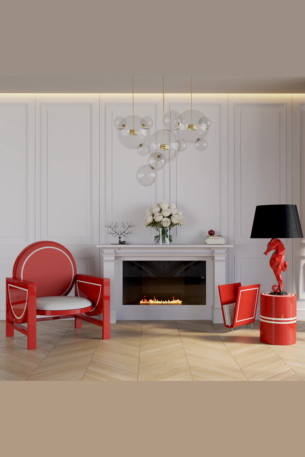 Wonderland Design Atelier-Kırmızı Beyaz Lake Sehpa-Sehpa-3-Milagron.com