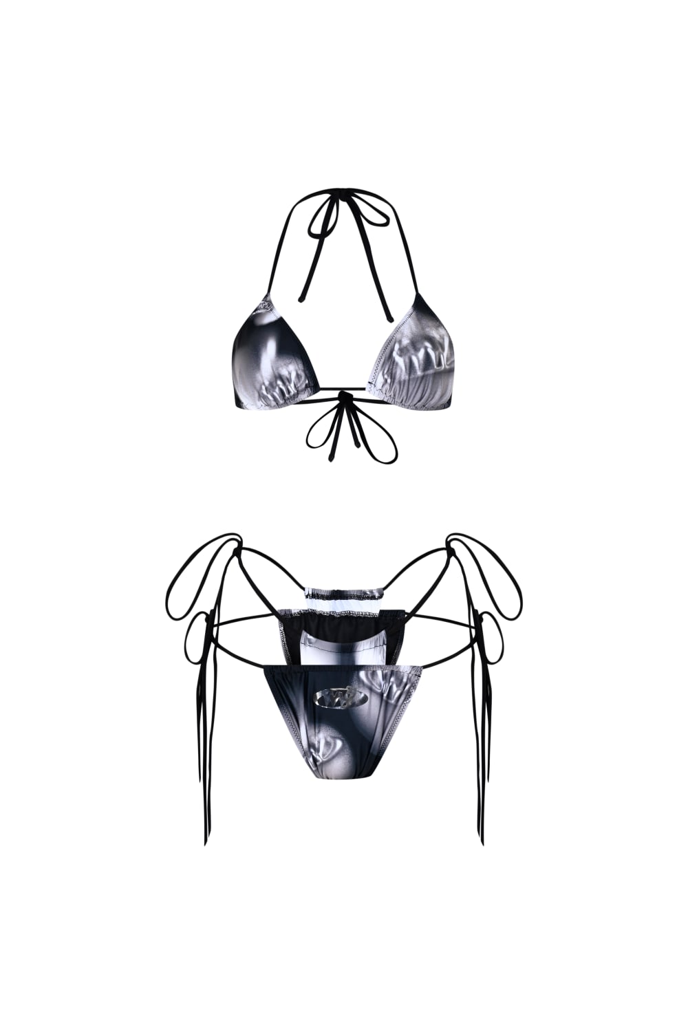 Wuen İstanbul-Wuen Black Silver Bikini Set-Bikini & Mayo-1-Milagron.com