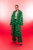 Wuen İstanbul-Wuen Green Long Fur Coat-Kaban-1-Milagron.com