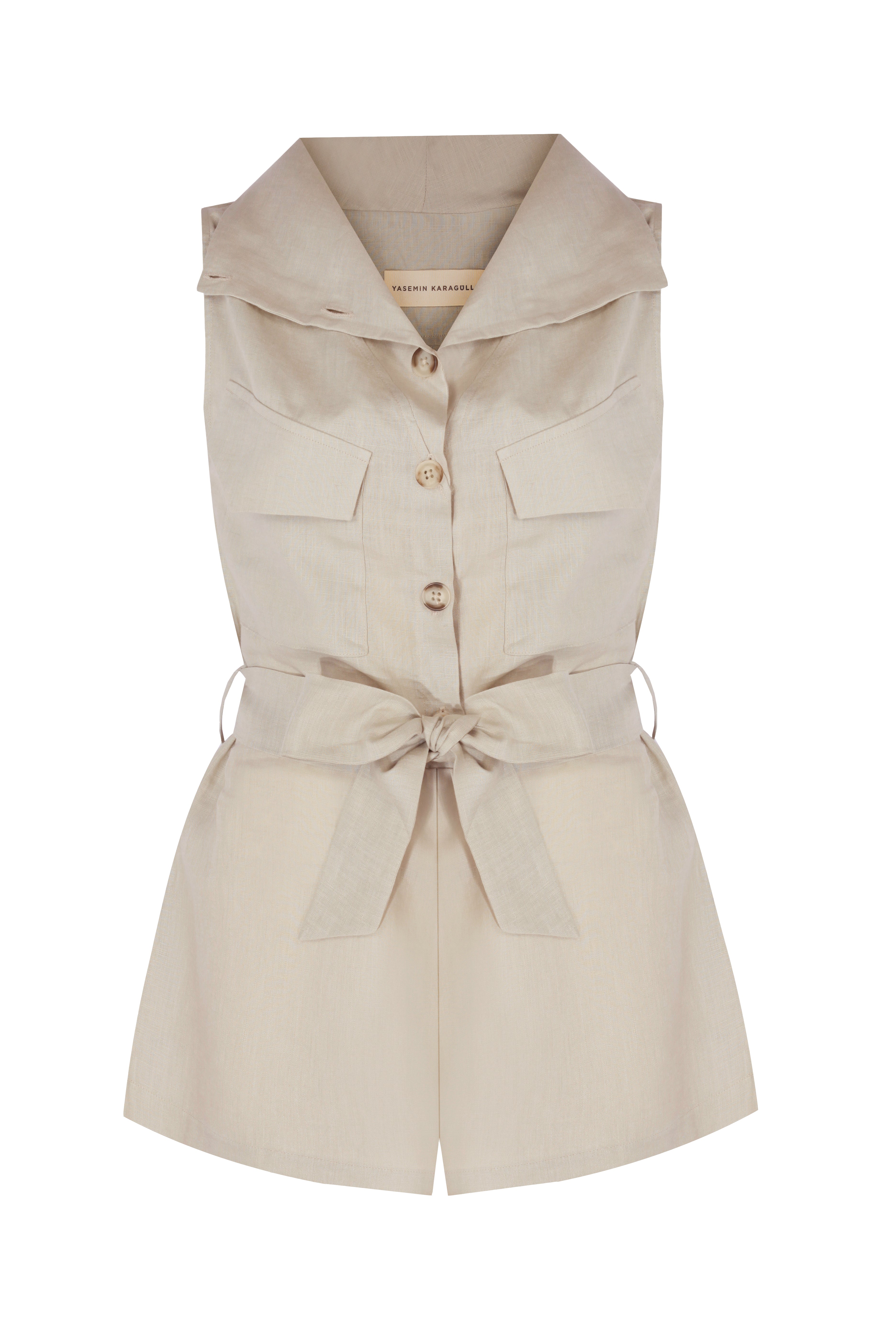 Yasemin Karagülle-Daisy Romper Beige-Tulum-1-Milagron.com