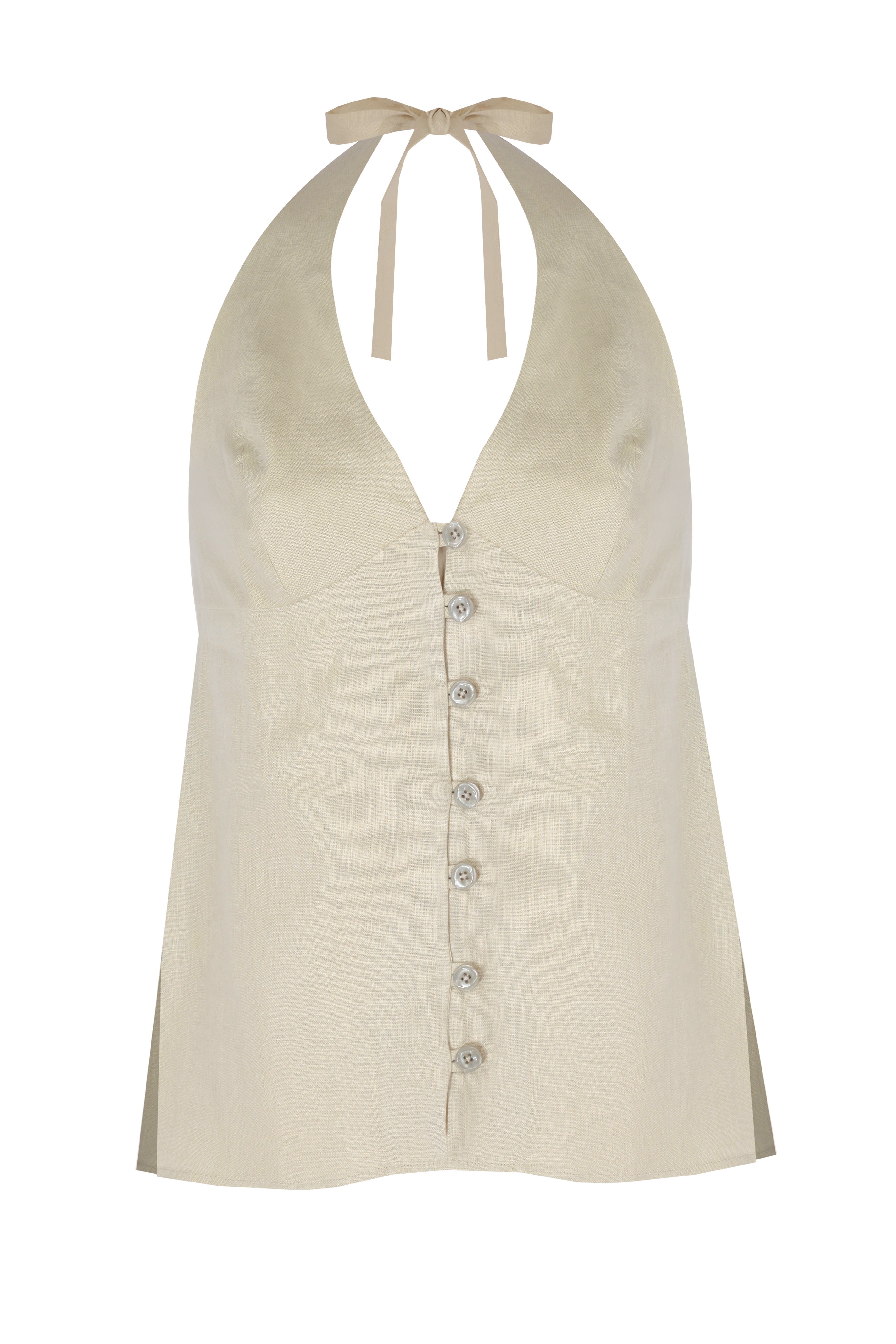 Yasemin Karagülle-Leah Top Beige-Top-1-Milagron.com