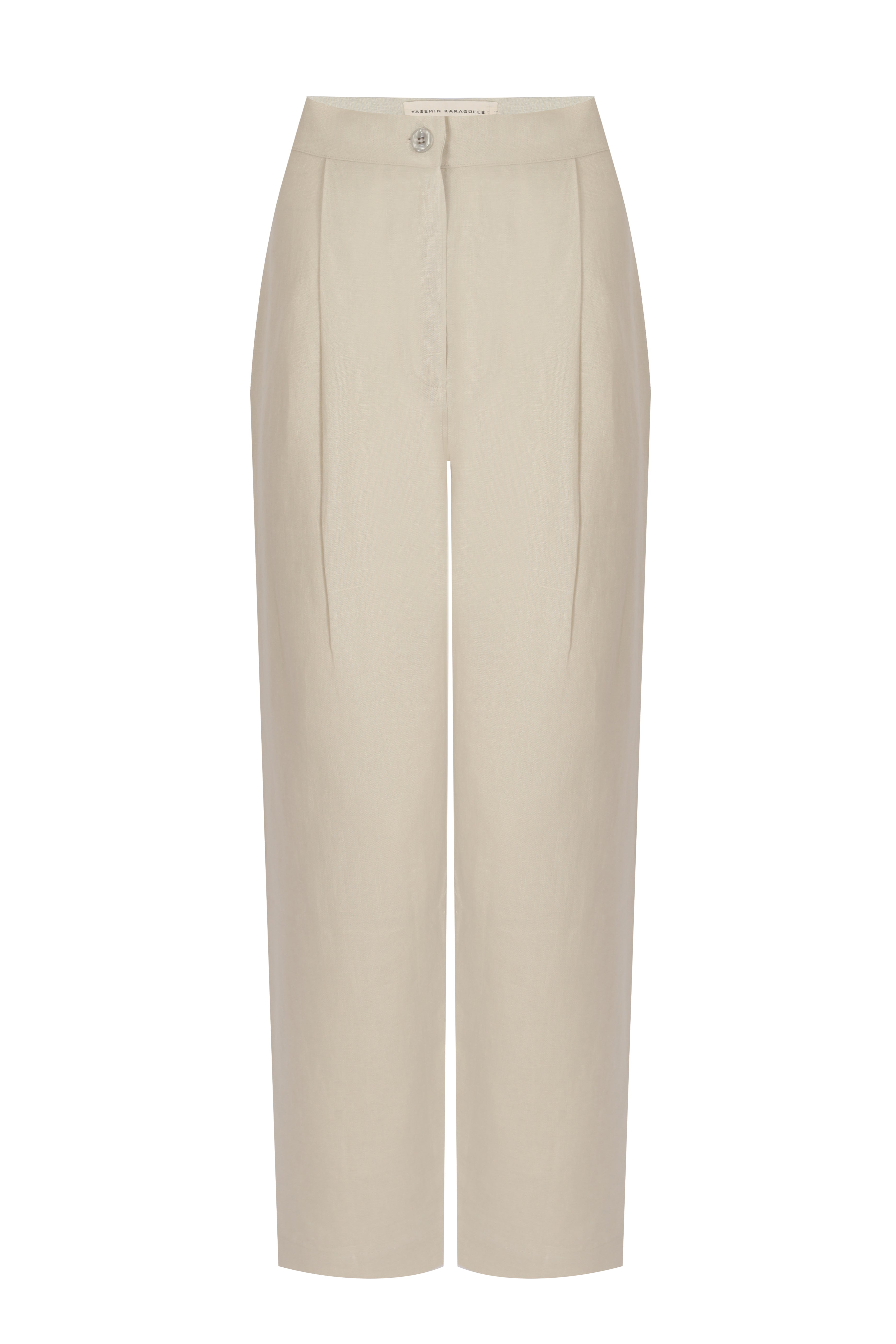 Yasemin Karagülle-Magda Pants Beige-Pantolon-1-Milagron.com