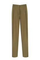 Yasemin Karagülle-Marlow Pants / Green-Kumaş Pantolon-1-Milagron.com