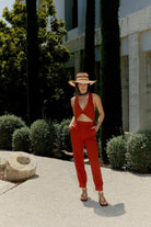 Yasemin Karagülle-Mira Pants / Burn't-Kumaş Pantolon-3-Milagron.com