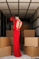 Yelda Alatekin-Bellatrix Red Maxi Dress-Elbise-2-Milagron.com