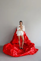 Yelda Alatekin-Leo Ecru Skort-Etek-1-Milagron.com