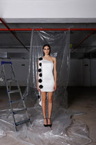 Yelda Alatekin-Mimosa White Mini Dress-Elbise-1-Milagron.com