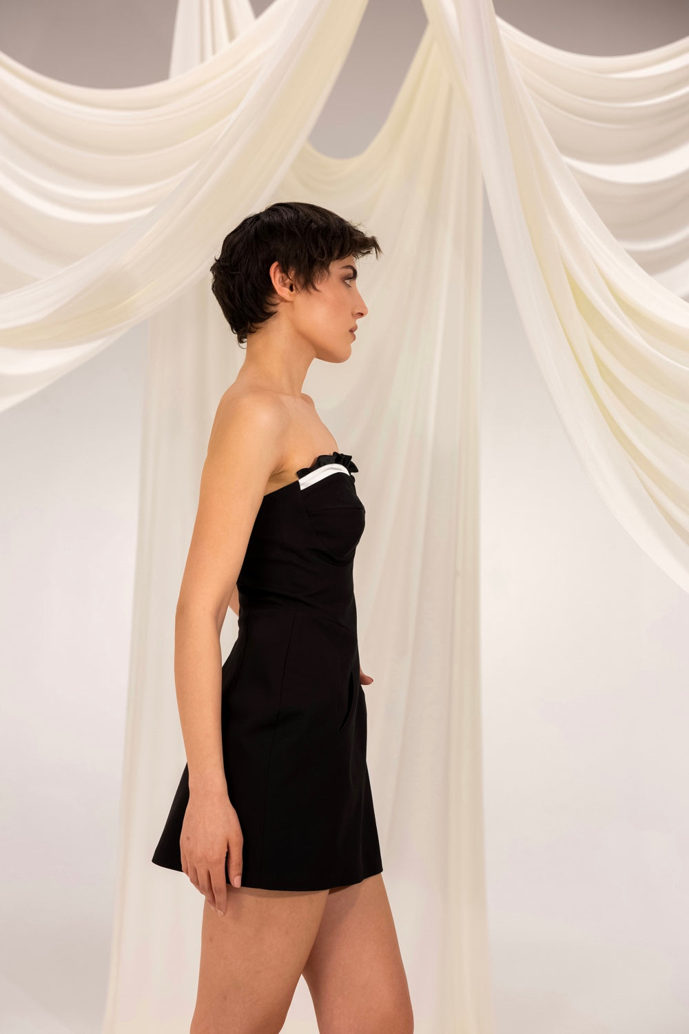 Seraphina Black & White Mini Dress - 3