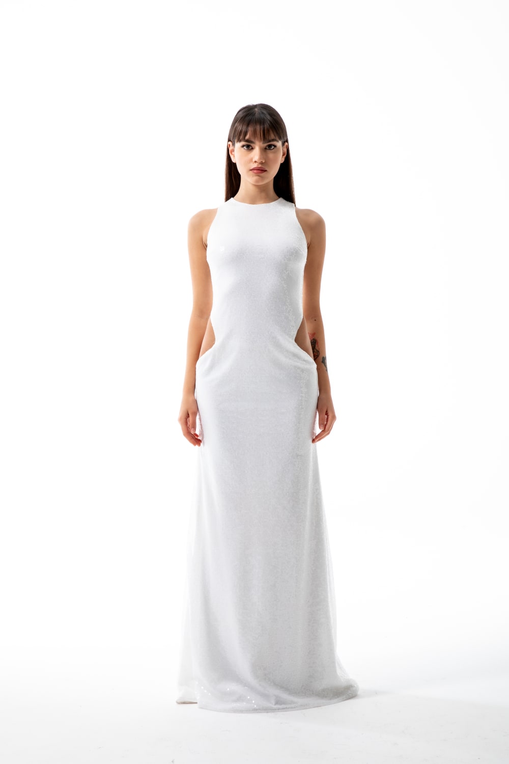 Yelda Alatekin-Siena White Maxi Dress-Elbise-1-Milagron.com