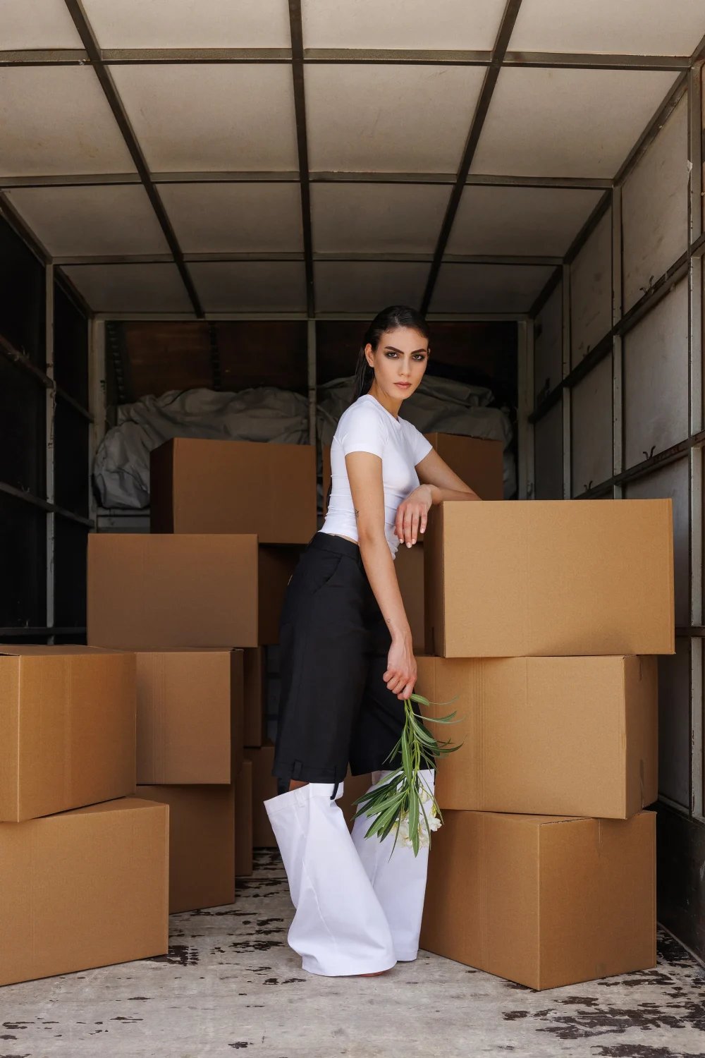 Yelda Alatekin-Sirius Black&white Pants-Pantolon-1-Milagron.com