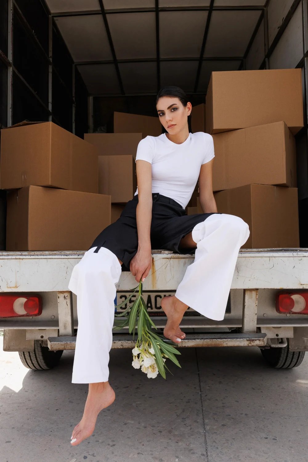 Yelda Alatekin-Sirius Black&white Pants-Pantolon-2-Milagron.com