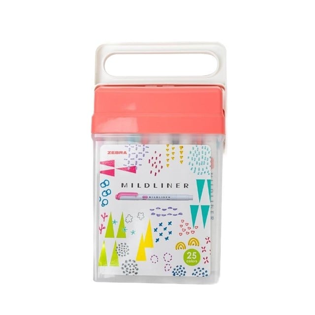 Zebra Mildliner Z Box 25'Li Çift Uçlu Fosforlu İŞaretleme Kalemi Plastik Çantalı Set / Wkt7-25C-Zbox
