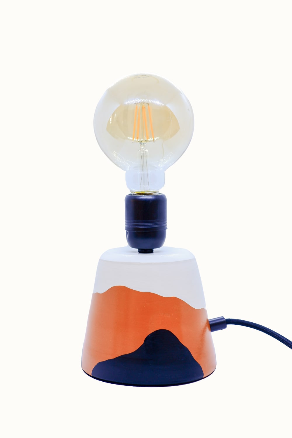 Zef Design-Teikhos - Terracotta Siyah Beyaz Dim Edilebilir Masa Lambası-Masa Lambası-1-Milagron.com