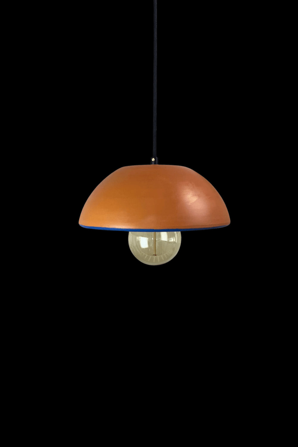 Zef Design-Temnos - Terracotta Mavi Avize , Siyah Kablo-Avize-1-Milagron.com