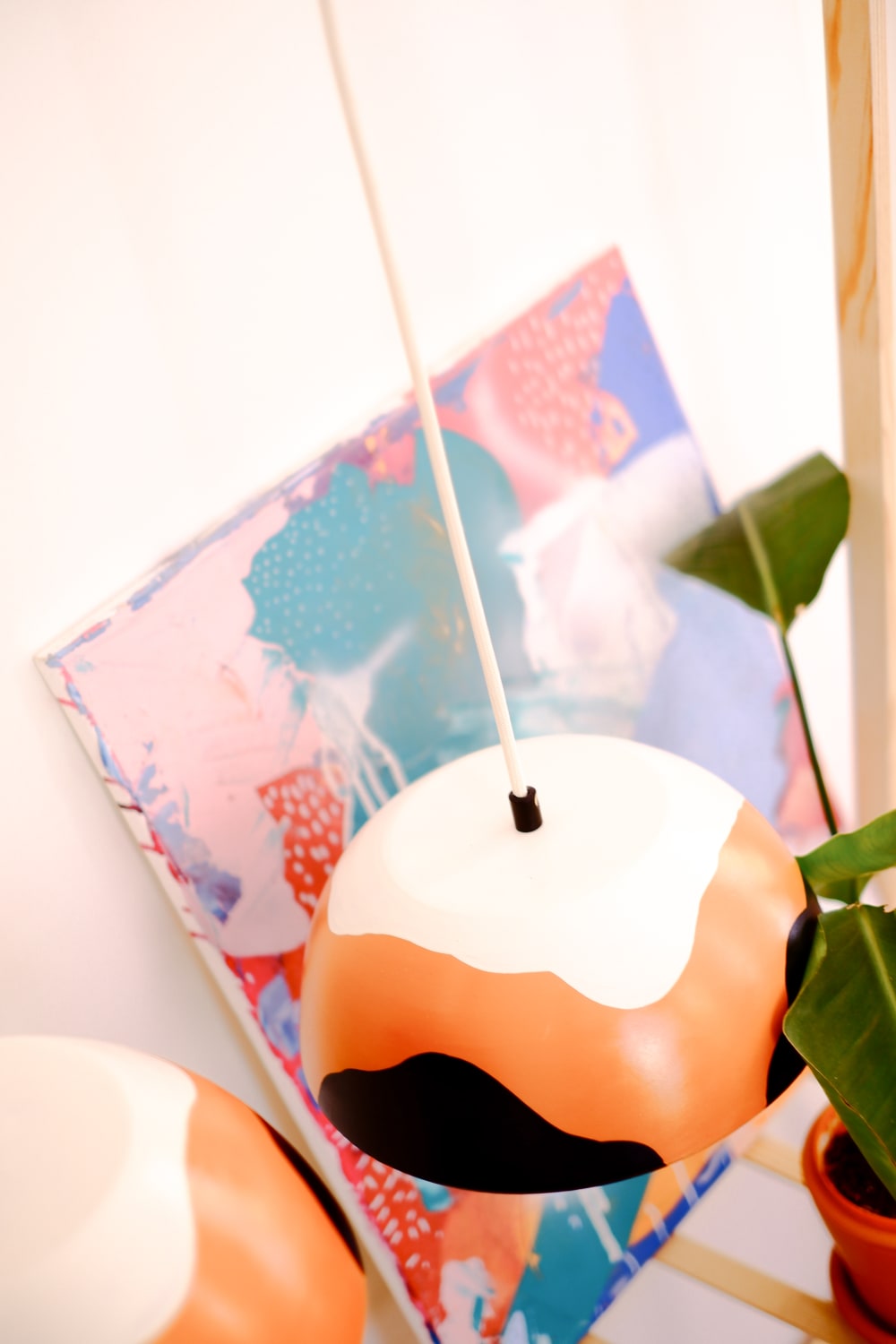 Zef Design-Temnos - Terracotta Siyah Beyaz Avize ,Beyaz Kablo-Avize-3-Milagron.com