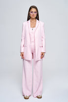 Zeynep Kaya-Keten Cep Kapaklı Pembe Blazer Ceket-Ceket-2-Milagron.com